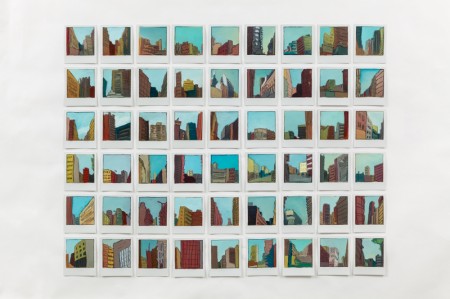54 paintings on Polaroids, by Sarah Kudirka, 2012-13